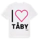 White t-shirt med Jag älskar Tåby t-shirt stort tryck