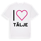 White t-shirt med Jag älskar Tälje t-shirt stort tryck