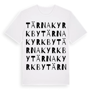 Tärna kyrkby ordlek t-shirt – ekologisk bomull t-shirt från Pinshirt