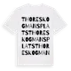 White t-shirt med Thore Skogmans Plats ordlek t-shirt