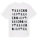 White t-shirt med Tillbergaby ordlek t-shirt