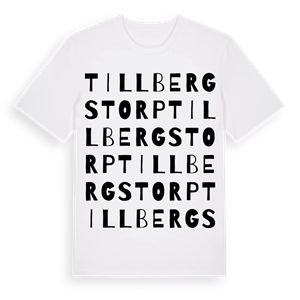 Tillbergstorp ordlek t-shirt – ekologisk bomull t-shirt från Pinshirt
