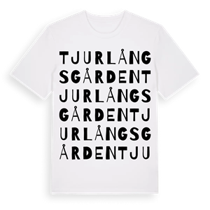 Tjurlångsgården ordlek t-shirt – ekologisk bomull t-shirt från Pinshirt