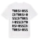 White t-shirt med Torsmossen ordlek t-shirt