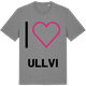 Mid Heather Gray t-shirt med Jag älskar Ullvi t-shirt stort tryck