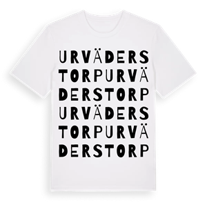 Urväderstorp ordlek t-shirt – ekologisk bomull t-shirt från Pinshirt