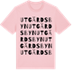 Pink Cotton t-shirt med Utgärdsbyn ordlek t-shirt
