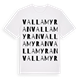 White t-shirt med Vallamyran ordlek t-shirt