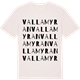 Vintage White t-shirt med Vallamyran ordlek t-shirt