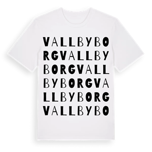 Vallbyborg ordlek t-shirt – ekologisk bomull t-shirt från Pinshirt