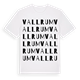 White t-shirt med Vallrum ordlek t-shirt
