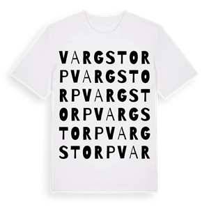 Vargstorp ordlek t-shirt – ekologisk bomull t-shirt från Pinshirt
