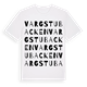 White t-shirt med Vargstubacken ordlek t-shirt