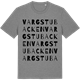 Mid Heather Gray t-shirt med Vargstubacken ordlek t-shirt