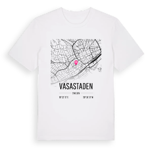 Vasastaden karta t-shirt – ekologisk bomull t-shirt från Pinshirt