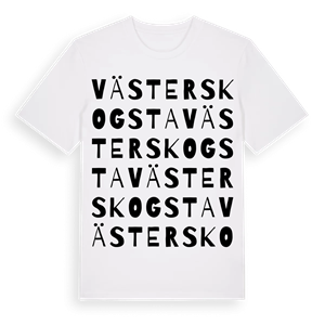 Väster Skogsta ordlek t-shirt – ekologisk bomull t-shirt från Pinshirt