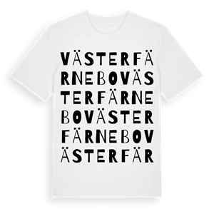 Västerfärnebo ordlek t-shirt – ekologisk bomull t-shirt från Pinshirt