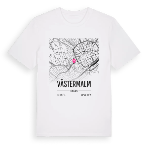 Västermalm karta t-shirt – ekologisk bomull t-shirt från Pinshirt