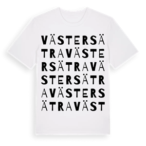 Västersätra ordlek t-shirt – ekologisk bomull t-shirt från Pinshirt