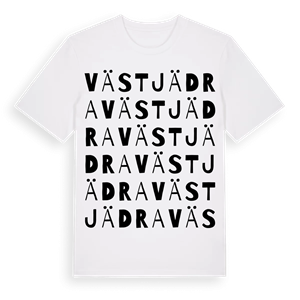 Västjädra ordlek t-shirt – ekologisk bomull t-shirt från Pinshirt