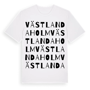 Västlandaholm ordlek t-shirt – ekologisk bomull t-shirt från Pinshirt