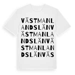 Västmanlands län ordlek t-shirt – ekologisk bomull t-shirt från Pinshirt