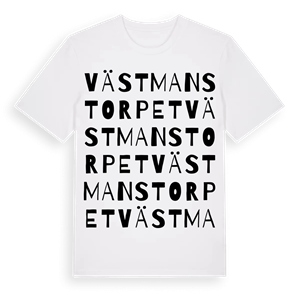 Västmanstorpet ordlek t-shirt – ekologisk bomull t-shirt från Pinshirt