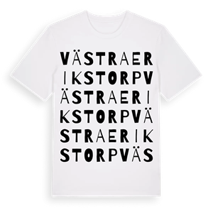 Västra Erikstorp ordlek t-shirt – ekologisk bomull t-shirt från Pinshirt