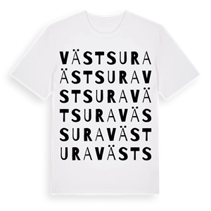 Västsura ordlek t-shirt – ekologisk bomull t-shirt från Pinshirt