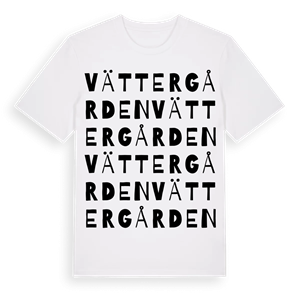 Vättergården ordlek t-shirt – ekologisk bomull t-shirt från Pinshirt