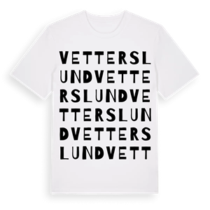 Vetterslund ordlek t-shirt – ekologisk bomull t-shirt från Pinshirt