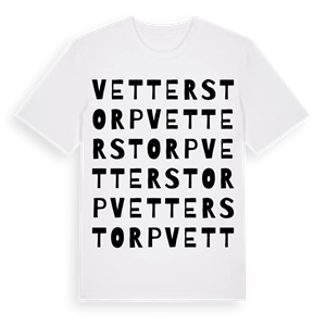 Vetterstorp ordlek t-shirt – ekologisk bomull t-shirt från Pinshirt