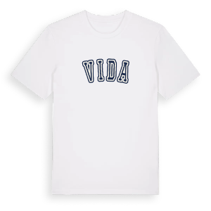 Vida college t-shirt – ekologisk bomull t-shirt från Pinshirt
