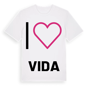 Jag älskar Vida t-shirt stort tryck – ekologisk bomull t-shirt från Pinshirt