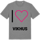 Mid Heather Gray t-shirt med Jag älskar Vikhus t-shirt stort tryck