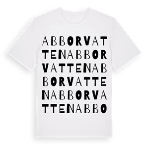 Abborvatten ordlek t-shirt – ekologisk bomull t-shirt från Pinshirt