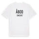 White t-shirt med Åbod i Sverige t-shirt