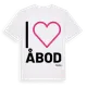 White t-shirt med Jag älskar Åbod t-shirt stort tryck