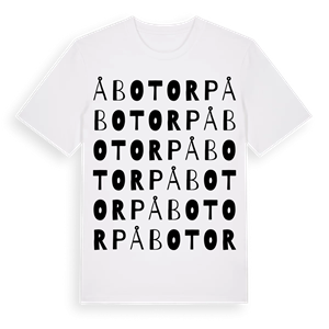 Åbotorp ordlek t-shirt – ekologisk bomull t-shirt från Pinshirt