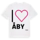 White t-shirt med Jag älskar Åby t-shirt stort tryck