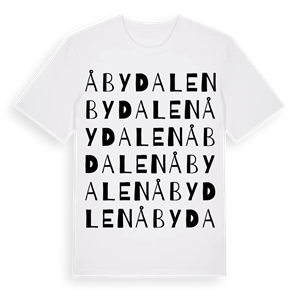 Åbydalen ordlek t-shirt – ekologisk bomull t-shirt från Pinshirt