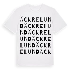 Äckrelund ordlek t-shirt – ekologisk bomull t-shirt från Pinshirt