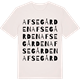Vintage White t-shirt med Afsegården ordlek t-shirt