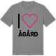 Mid Heather Gray t-shirt med Jag älskar Ågård t-shirt stort tryck