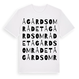 Ågårdsområdet ordlek t-shirt – ekologisk bomull t-shirt från Pinshirt