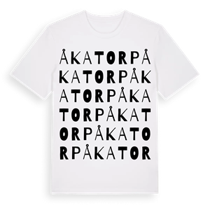 Åkatorp ordlek t-shirt – ekologisk bomull t-shirt från Pinshirt