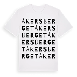 Åkersberget ordlek t-shirt – ekologisk bomull t-shirt från Pinshirt