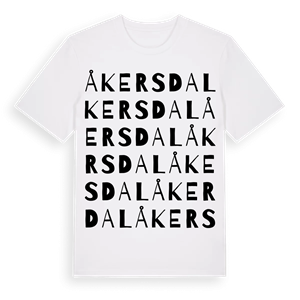 Åkersdal ordlek t-shirt – ekologisk bomull t-shirt från Pinshirt