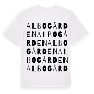 Albogården ordlek t-shirt – ekologisk bomull t-shirt från Pinshirt