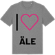Mid Heather Gray t-shirt med Jag älskar Äle t-shirt stort tryck